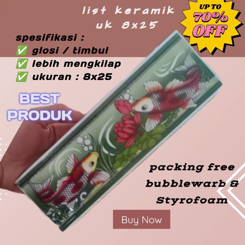 grosir promo list keramik dinding timbul kitchen set kamar mandi motif ikan coy ukuran 8x25
