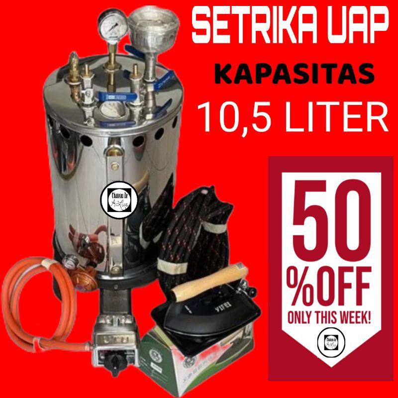 Setrika Uap Laundry Setrika Uap konveksi Pakaian 10,5 liter TOP