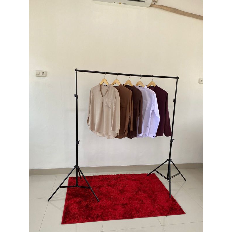 Kemeja Blouse Rayon Kasual Wanita Uniqlo Colorbox putih coksu