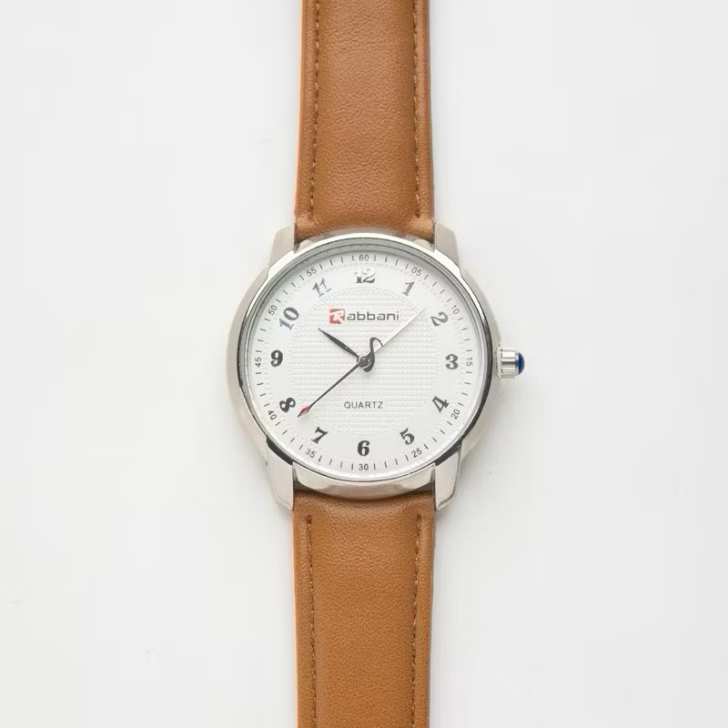 Jam Tangan Kulit Pria Anti Air Rabbani RB-8004 Jam Tangan Kulit Cowok Murah Original