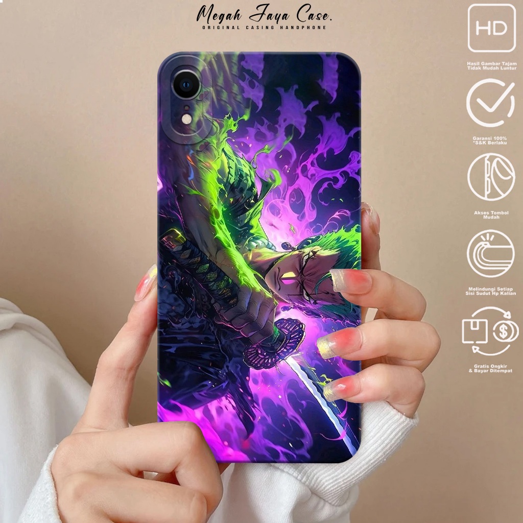 Case Iphone XR - Casing Hp Iphone XR Motif Roronoa Zoro - Silikon Hp Iphone XR - Cover Hp - Kesing H