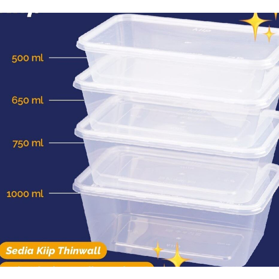 THINWALL KOTAK / PERSEGI 500 ML & 1000 ML.
