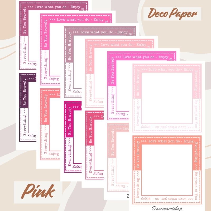 

Deco Paper Set 1 : Square Frame - Isi 12 Pc