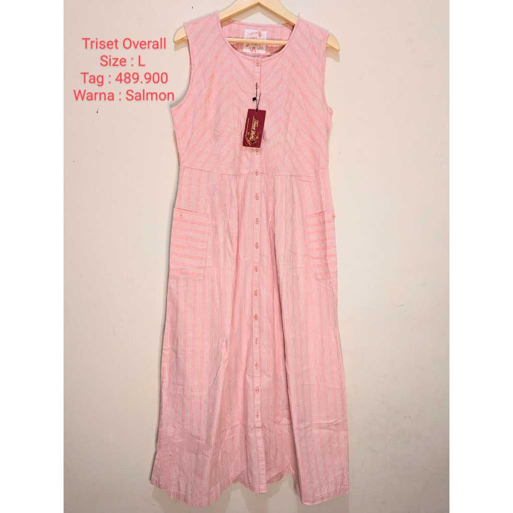 TRISET Overall Pakaian Wanita Warna Salmon Original