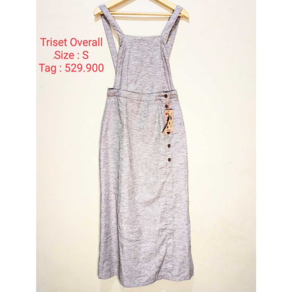 TRISET Overall Pakaian Atasan Wanita Warna Khaki Original
