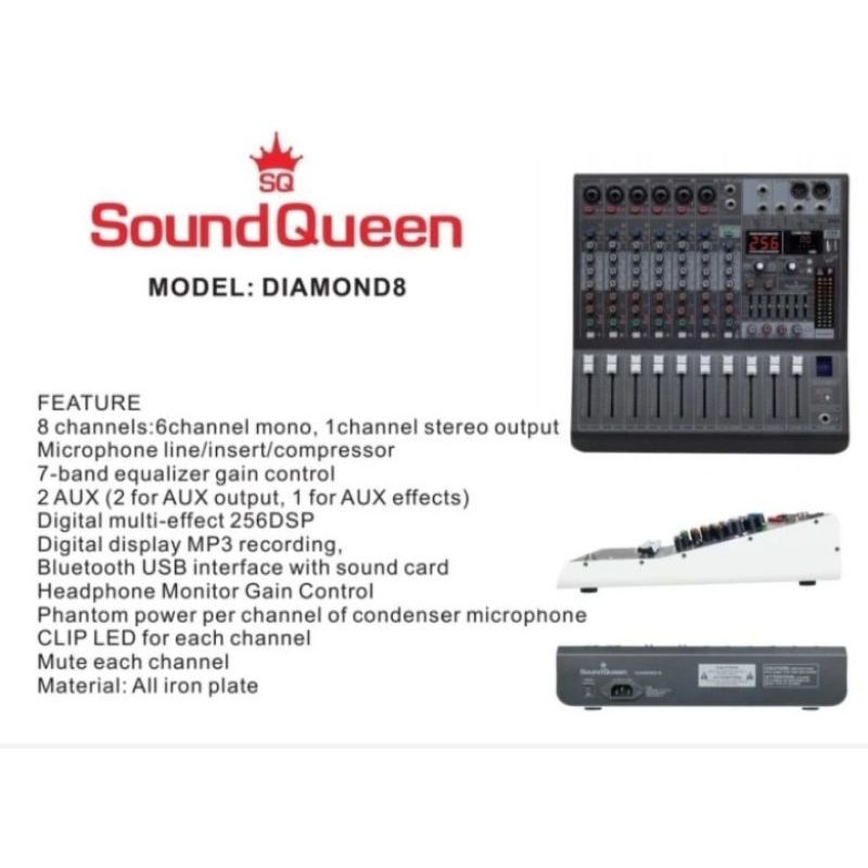 Mixer Soundqueen Diamond 8 Channel Original