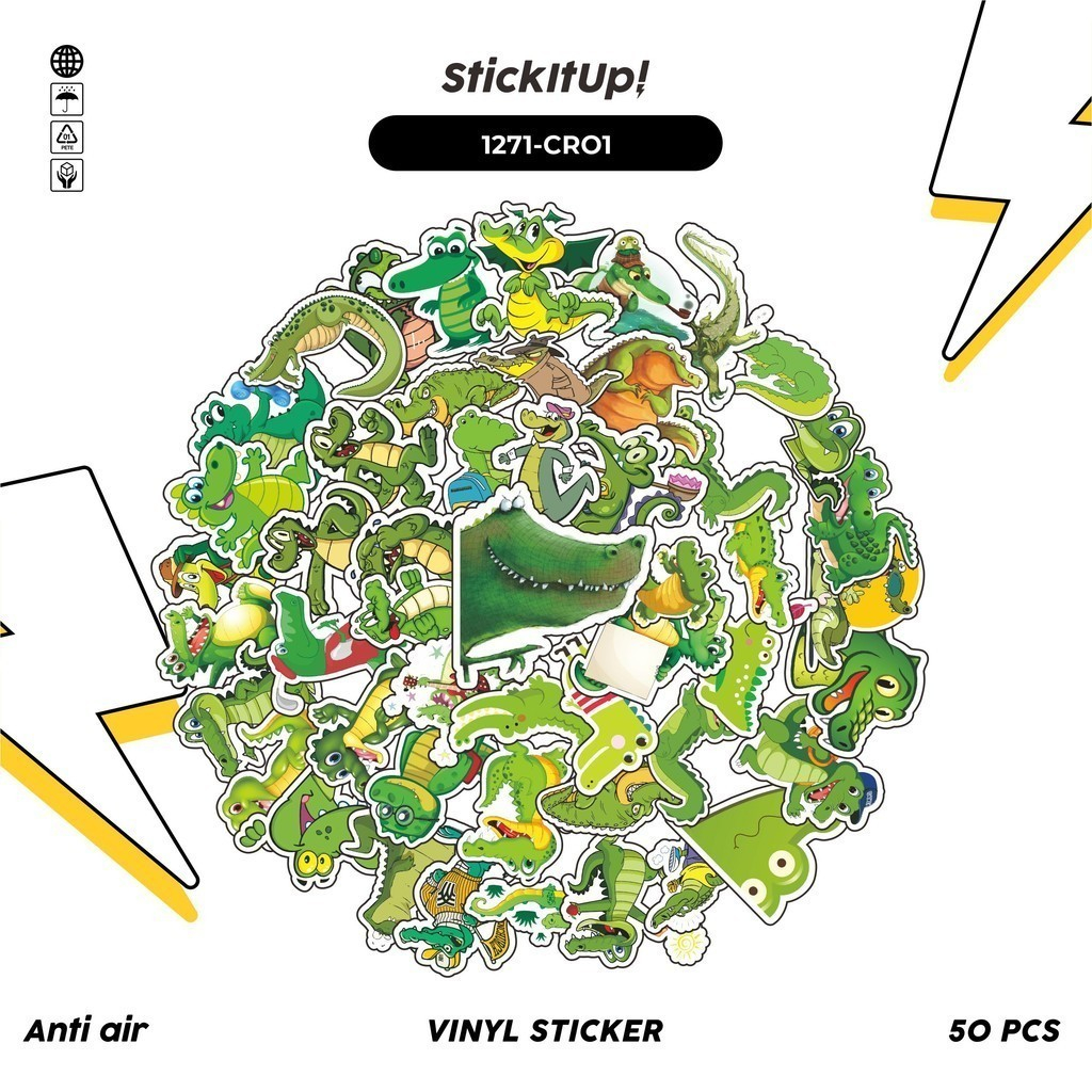 

COD✨ 100 Pcs Stiker Crocodile / Buaya V3 Lucu Anti Air Untuk Dekorasi Notebook Sepeda Skateboard Handphone DIY