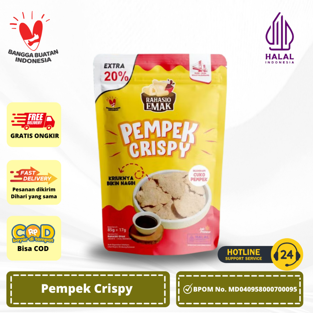 

Pempek Crispy Rahasio Emak Ikan Tenggiri Asli Khas Kota Palembang, Lengkap dengan Cuko