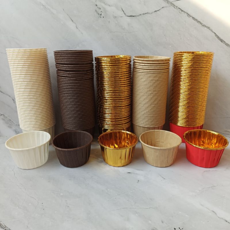 Muffin Cup Curling Large Polos Series 50 Pcs/ Moma Cup/ Paper Cup Cake Polos