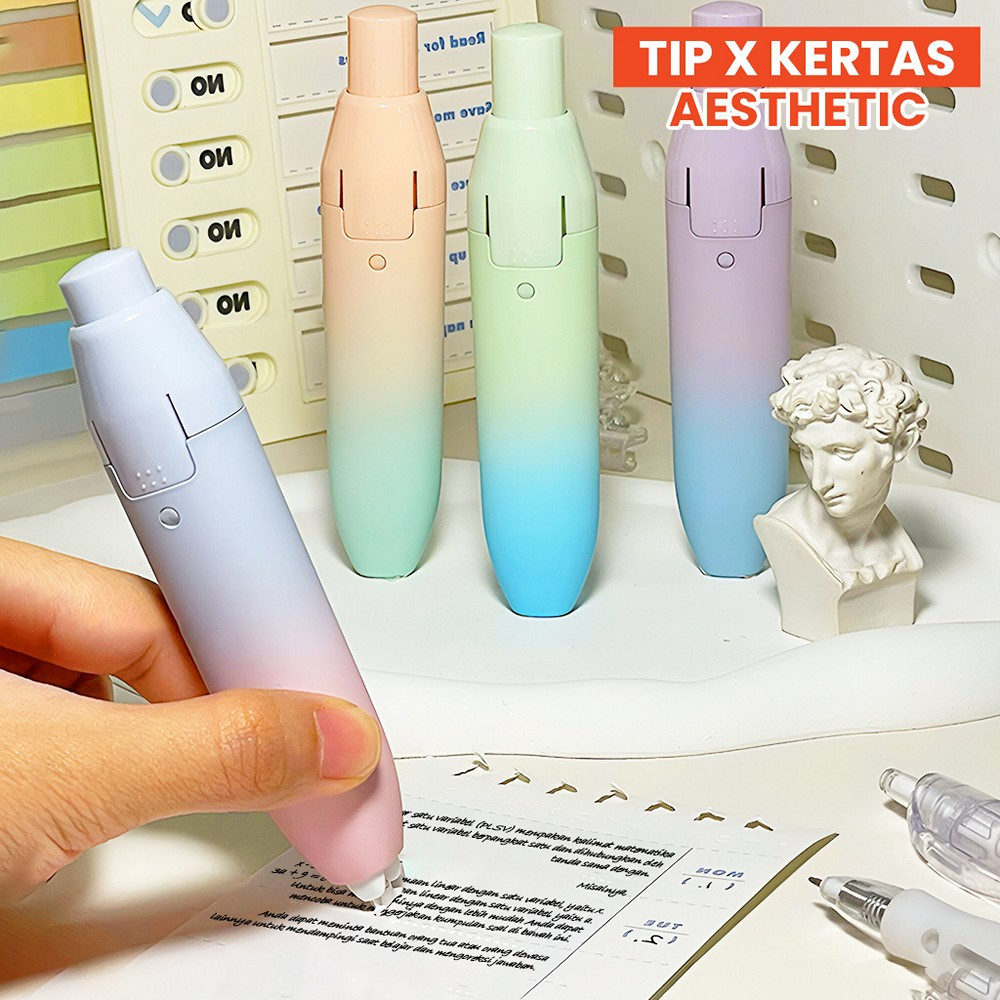 

Correction Tape Gradasi Warna Pastel Perlengkapan Sekolah Tip X Kertas Aesthetic / Tip Ex Roll Two