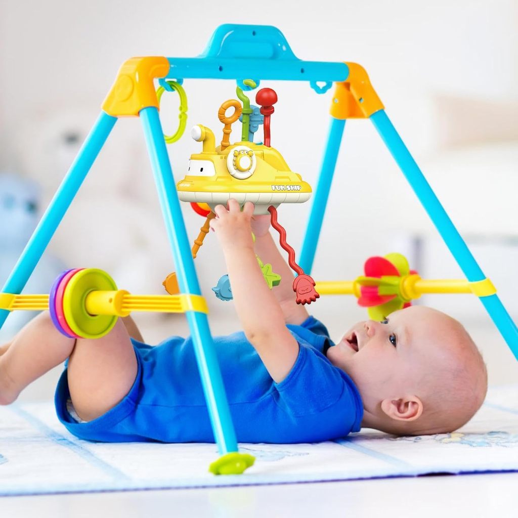 Piring Terbang Pull-Up Mainan Bayi Pull-Out Mobil Tempat Tidur Gantung Gantung Mainan Bayi Tempat Ti