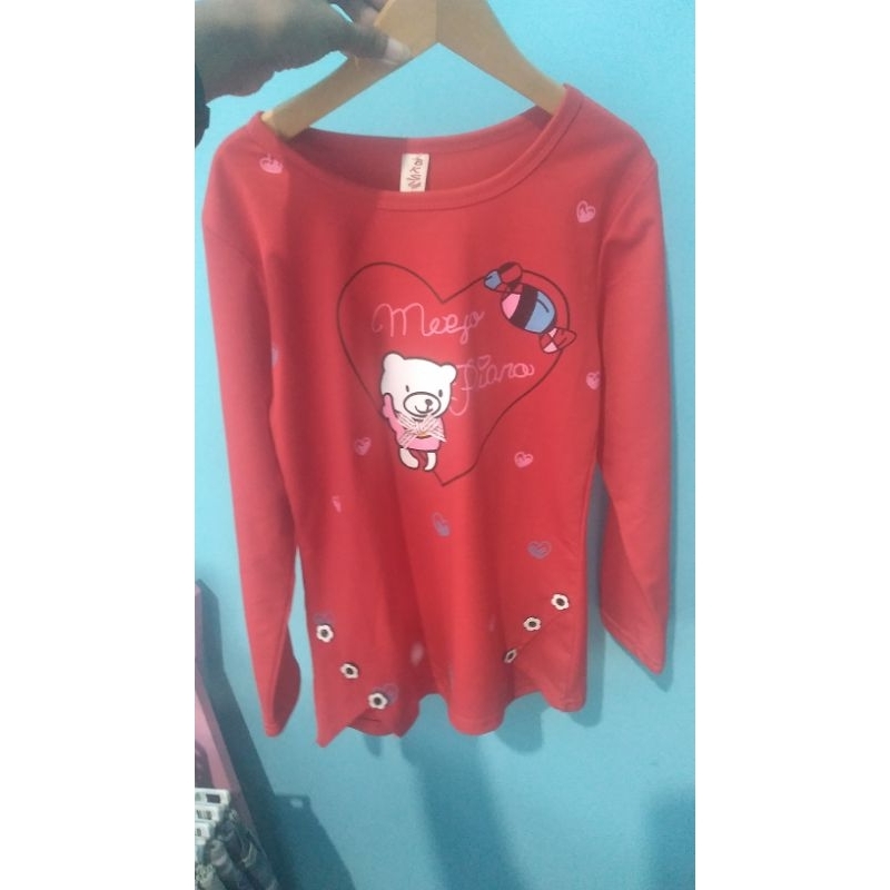 kaos anak merah / kaos anak lengan panjang