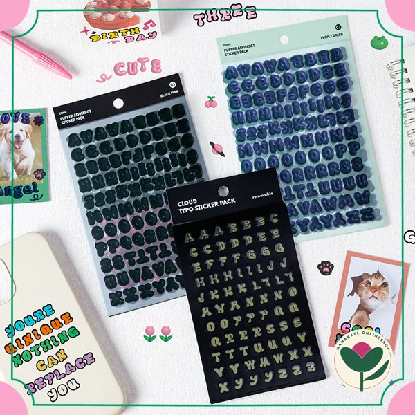 

1 set isi 6 lembar alphabet sticker warna warni stiker huruf angka MK1814