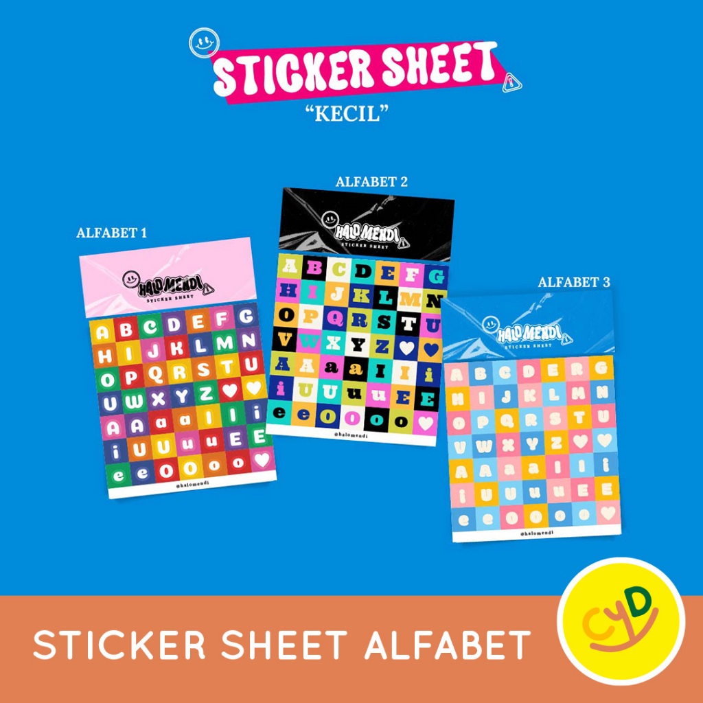 

Sticker Sheet Alfabet - Halo Mendi