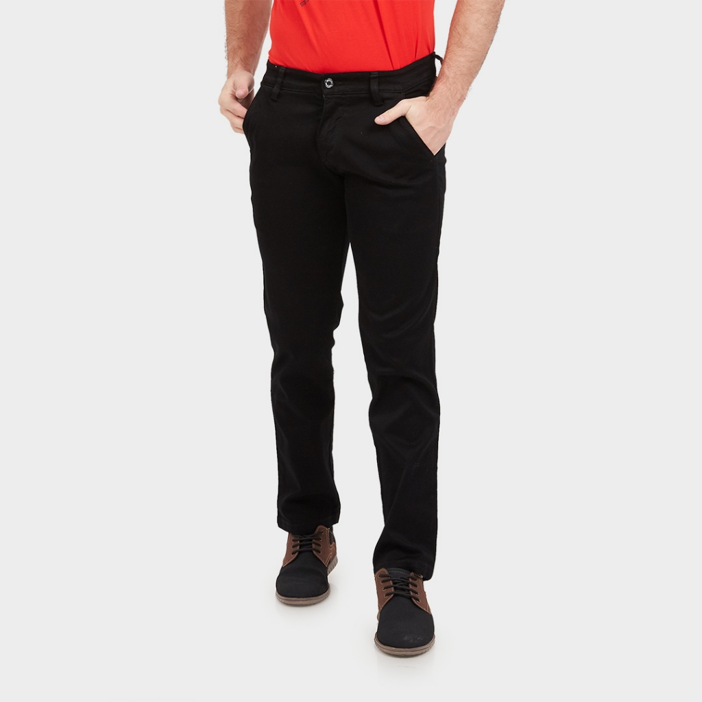 JB Boss Polyring Chinos Big Jumbo Besar Regular Basic Lurus Celana Panjang Jeans Pria Stretch Melar 