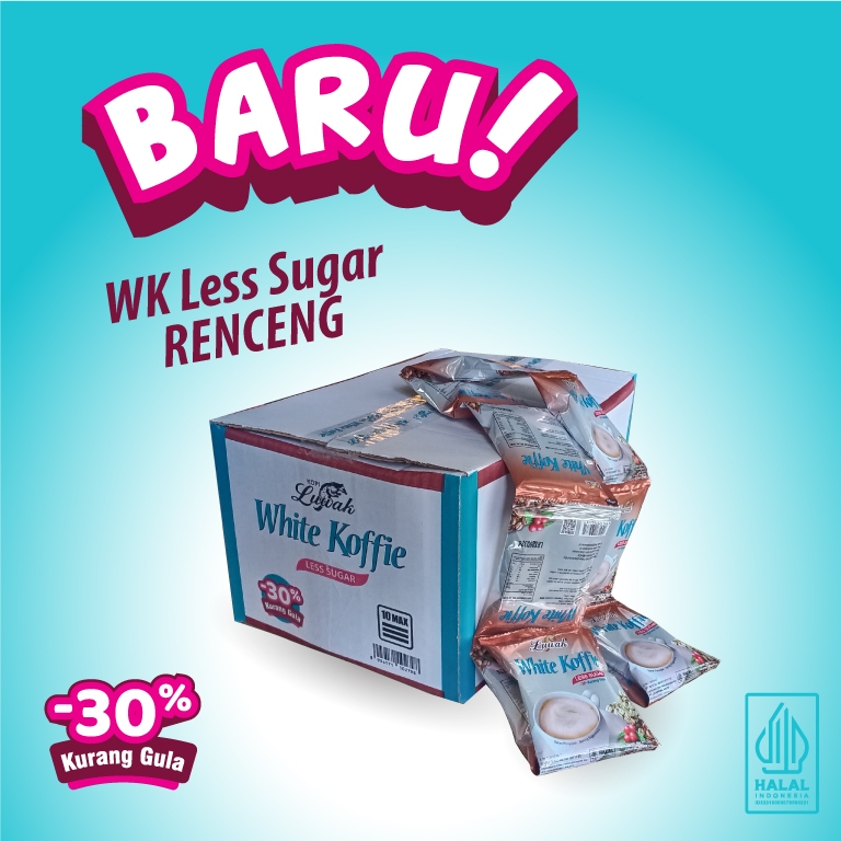 

XMASTER PAKET LUWAK WHITE KOFFIE LESS SUGAR 3 RENTENG (FREE GELAS CANTIK)