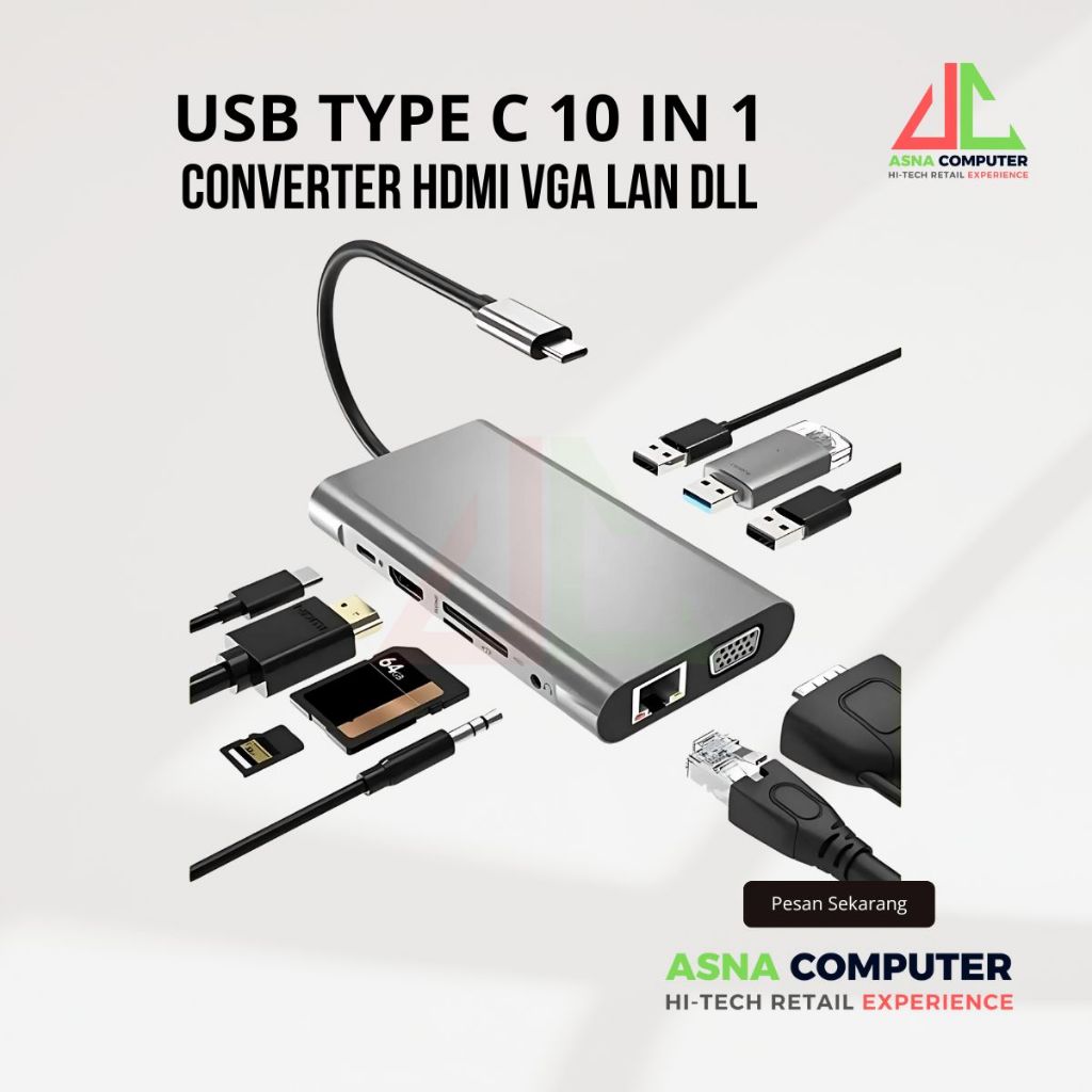 Converter USB Tipe C Ke VGA HDMI Adaptor Type C to HDMI Konverter VGA