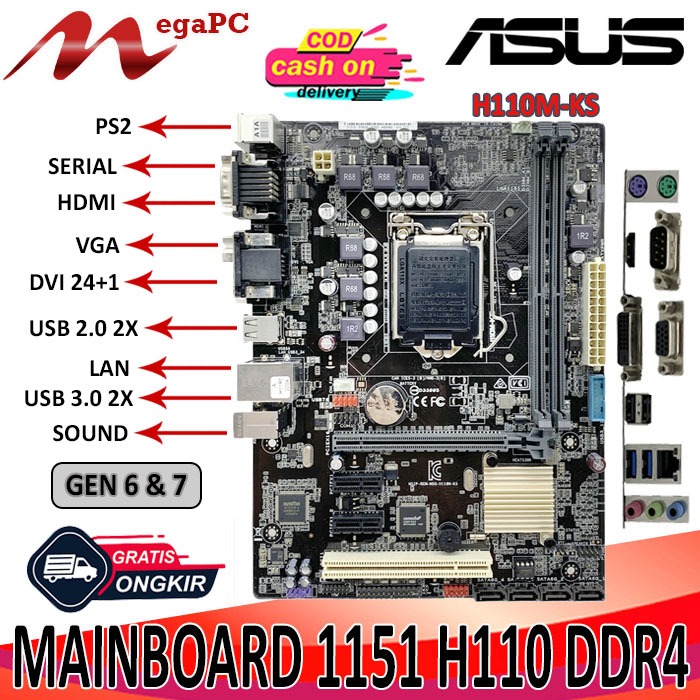 Mainboard / Motherboard LGA 1151 H110 DDR4 by MegaPC