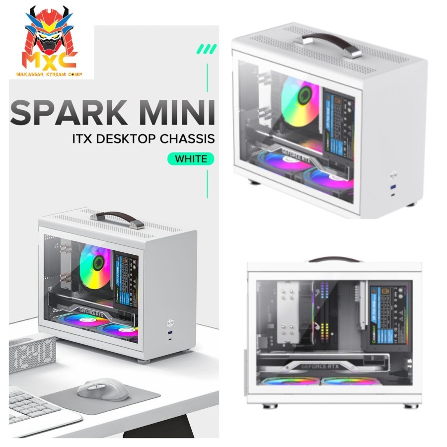 GAMEMAX Spark Mini White Casing Mini ITX PC support atx PSU