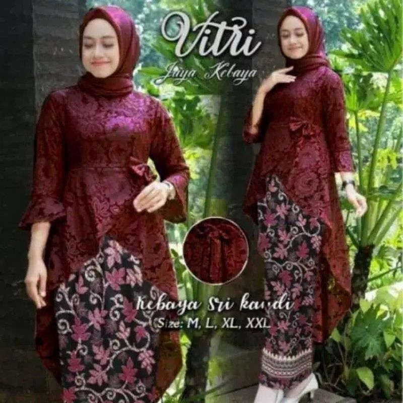Stellan. Kebaya SRIKANDI Brokat Mix Rok Duyung Batik Panjang Dewasa // Kebaya Brokat NON Gliter