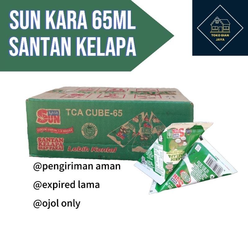 

sun kara santan kelapa cair 65mL 1 dus isi 36 pcs