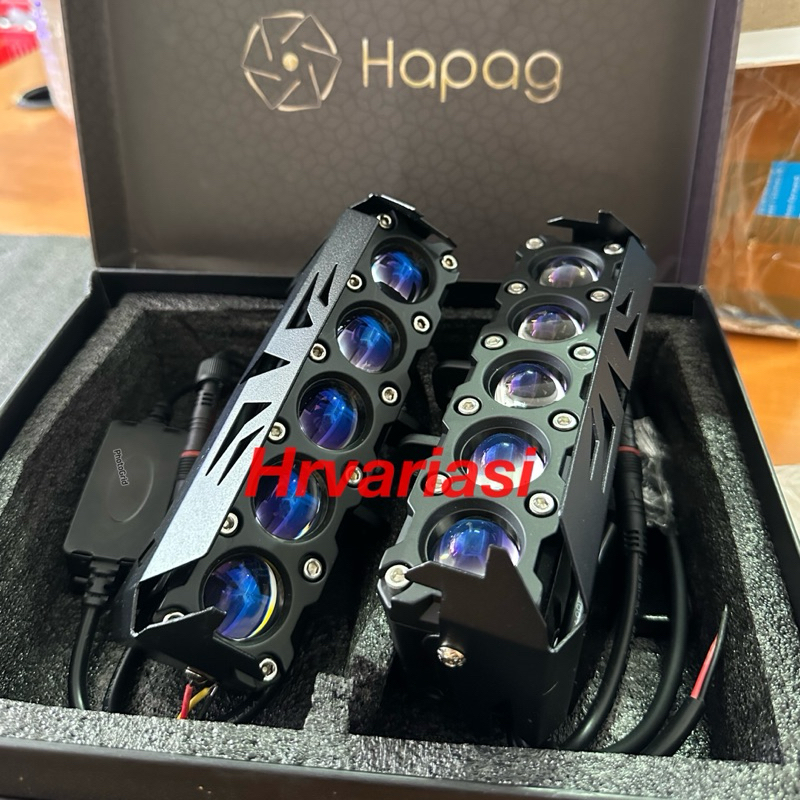HAPAG 5 Mata Mini Projie Foglamp 5 Lensa 150 Watt Blue Lens