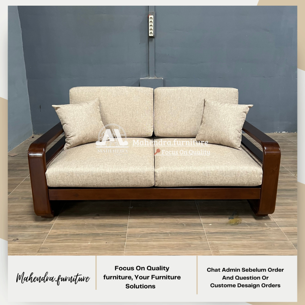 Kursi Sofa Minimalis 2 Seater Sofa Kursi Tamu Kayu Jati 2 Seater Modern