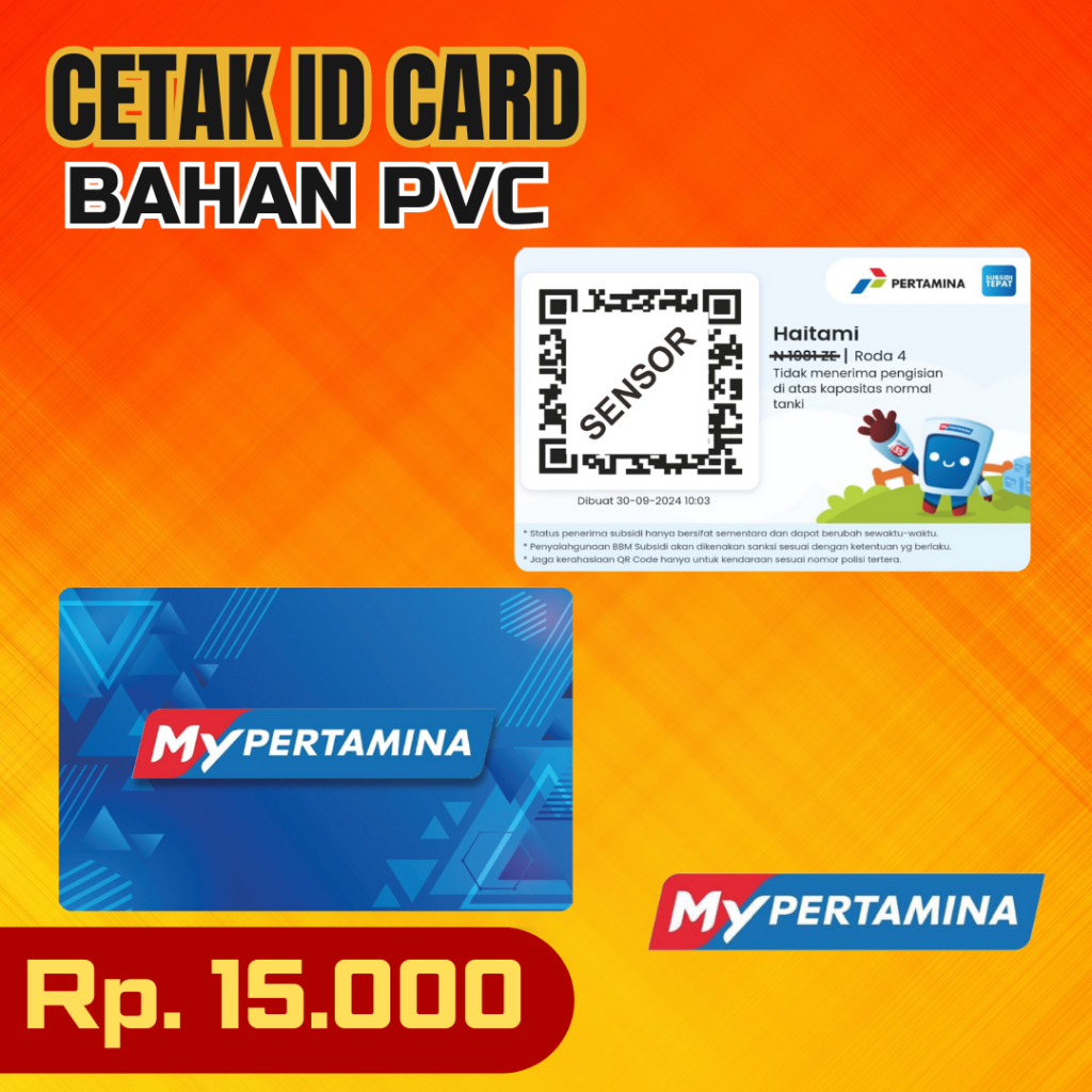 

Cetak Kartu PVC Costum | Cetak Kartu My Pertamina | Cetak Kartu ID Crad PVC