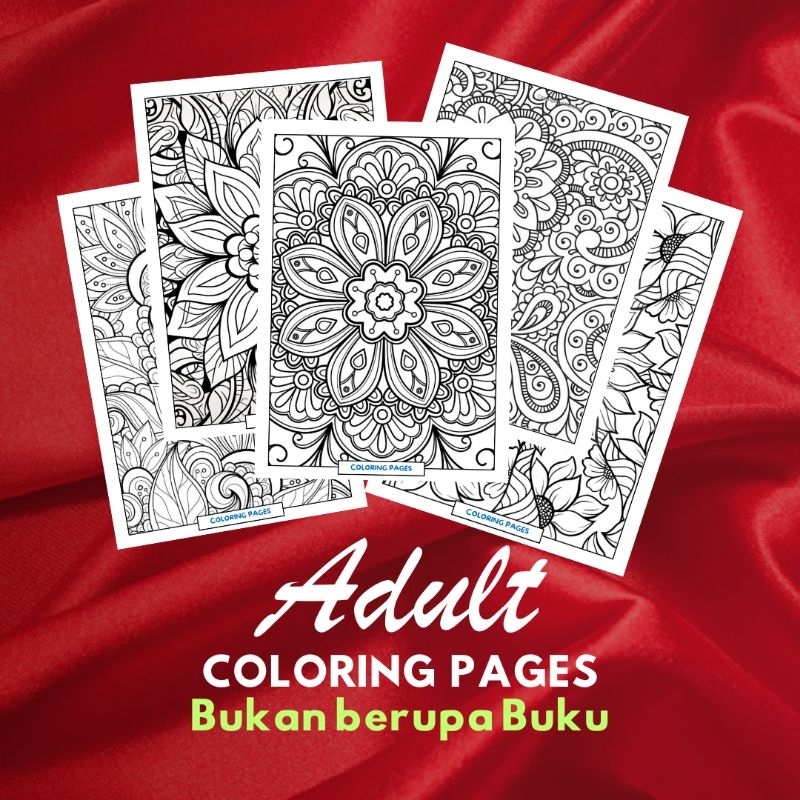 

DW04 Kertas Mewarnai Dewasa - Desain FLOWER Indah Penghilang Stres & Relaksasi, Terapi Warna Anti Stres