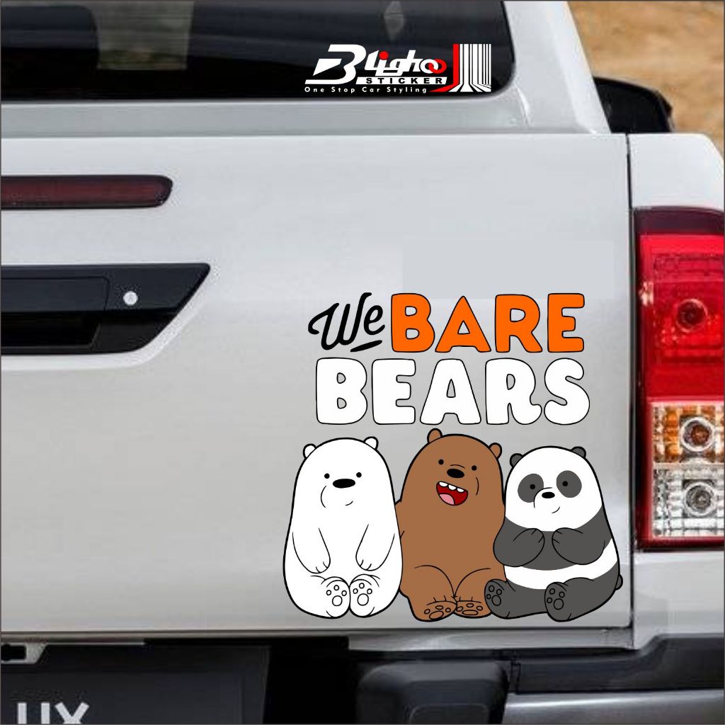 Blighoo Cutting Sticker Mobil We Bare Bears Lucu Stiker Bagasi Mobil Keren