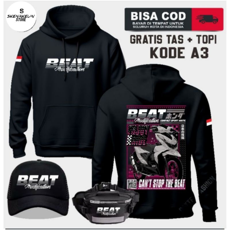 HOODIE HONDA BEAT TERBARU SWEATER HOODIE MOTOR BEAT JAKET HOODIE HONDA BEAT TERBARU BAHAN BERKUALITA