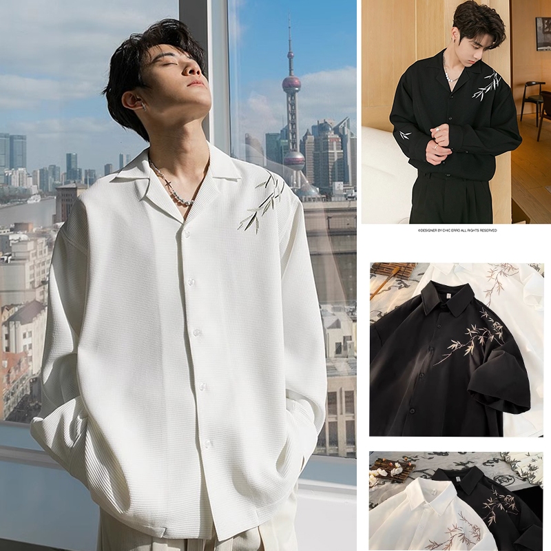 baju baju anak laki laki baju pria baju setelan pria baju setelan pria korea Kemeja Pria oversize V 