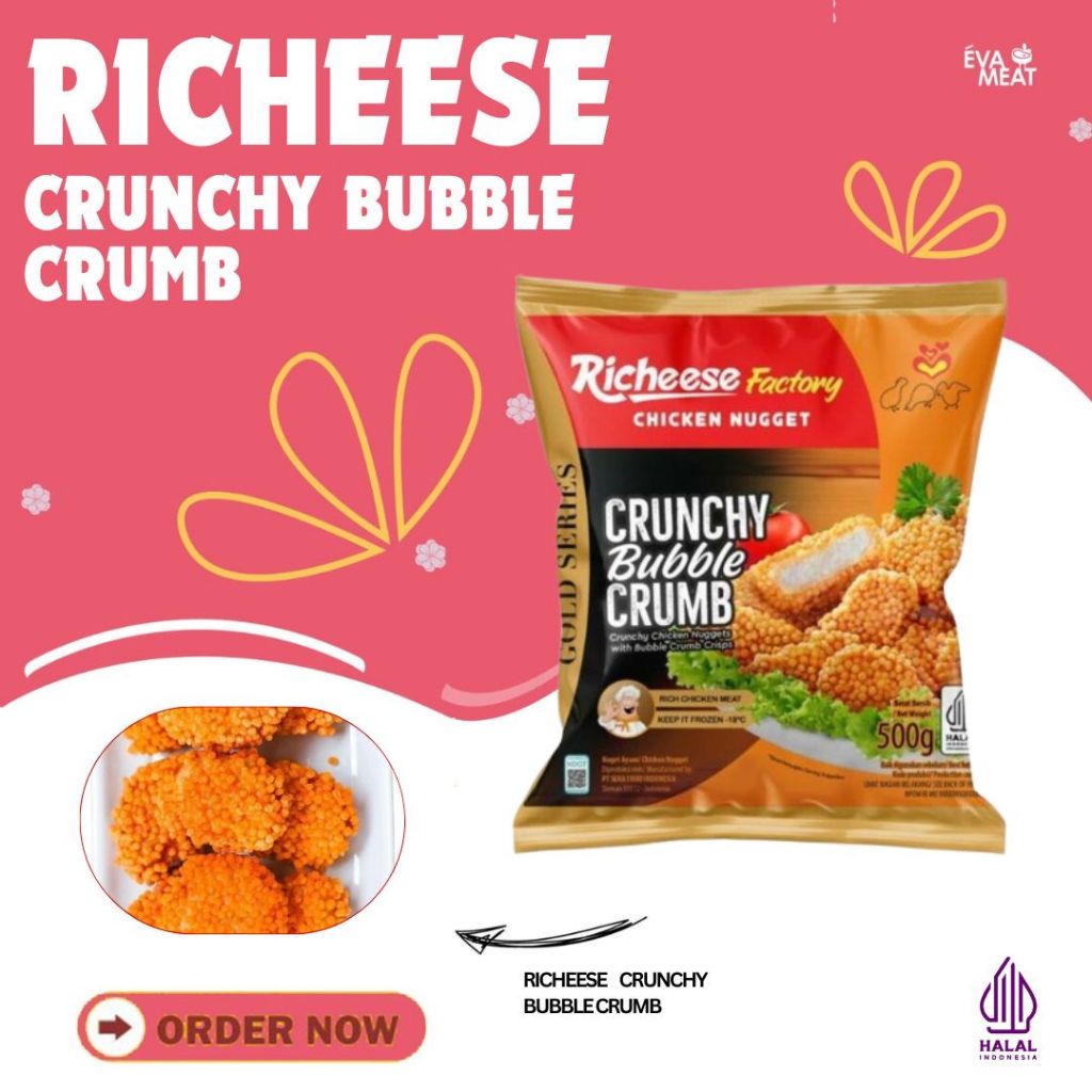 

Richeese Factory Chicken Nugget - Chicken Nugget Crunchy Bubble Crumb - Nugget Chicken Renyah - Richeese Factory Chicken Nugget Bubble - Frozen Food