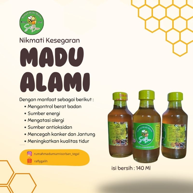 

Madu Asli 100%- Madu Murni SorBan 140 ml/ 280 ml/ 460 ml - Sehat, Natural 100% original