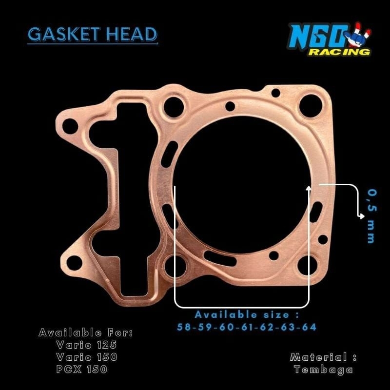 PAKING BLOK TEMBAGA PAKING HEAD TEMBAGA #VARIO125 #VARIO 150 #PCX 58 59 60 61 62 63 64