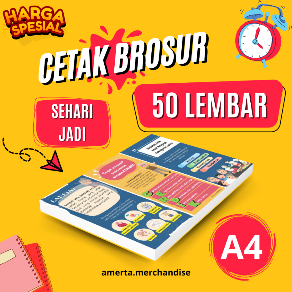

(A4) Cetak Brosur 50 LEMBAR 2 sisi - Pamflet - Flyer Murah - Grosir - Fullcolor - (50 Lembar)