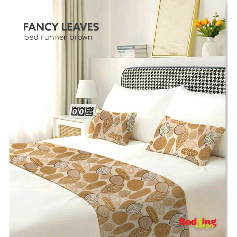 Bedding Depo - Bed Runner Hotel Motif Fancy Leaves