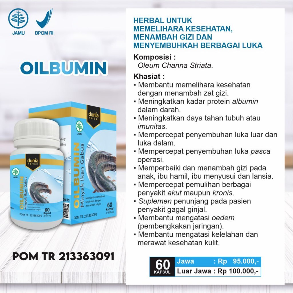 OILBUMIN Kapsul Minyak Ikan Gabus Albumin
