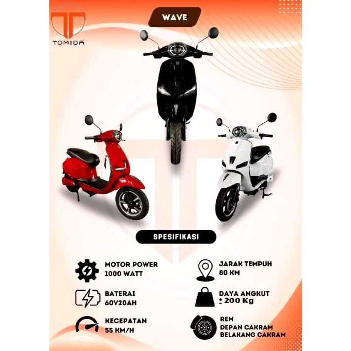 Sepeda Motor Listrik TOMIDA WAVE U winfly Goda Electric Tomida SNI