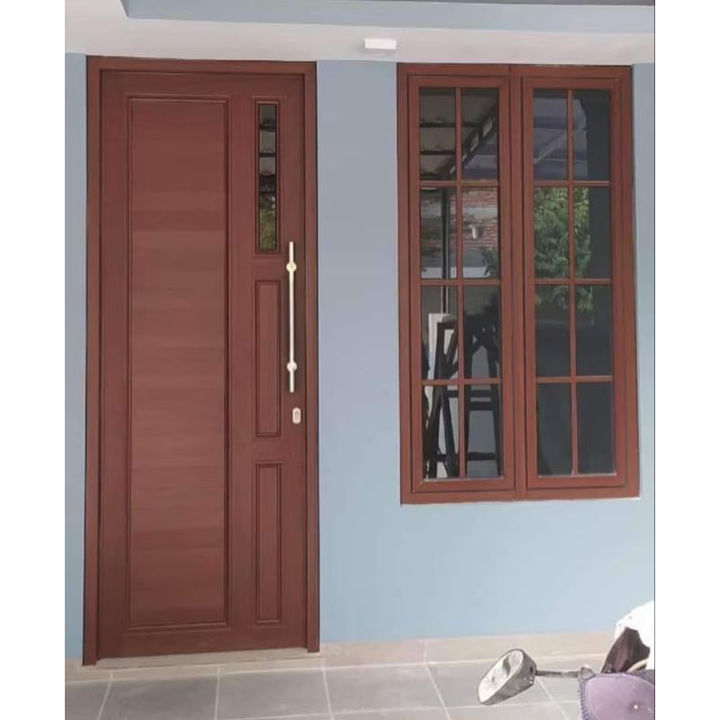 (1 paket) kusen dan pintu rumah depan minimalis dan jendela kusen