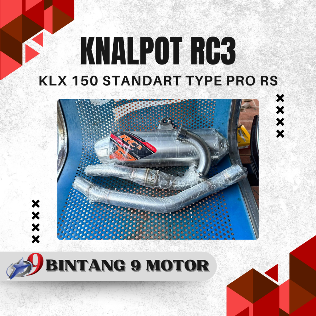 KNALPOT RC3 KLX 150 STANDART TYPE PRO RS-BINTANG SEMBILAN MOTOR