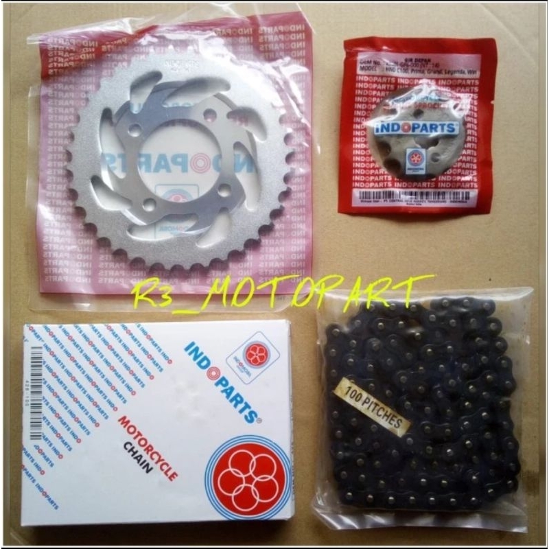 Gir set/Gear Paket/Chainkit Indopart/Indoparts Grand/Prima/Legenda