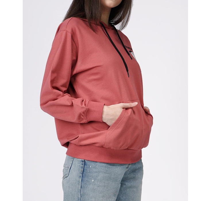 Logo Jeans Sweater Hoodie Wanita Fara Dark Pink 34383L1DP