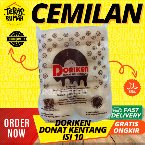 

DORIKEN - DONAT KENTANG LENGKAP DENGAN GULA HALUS ISI 10