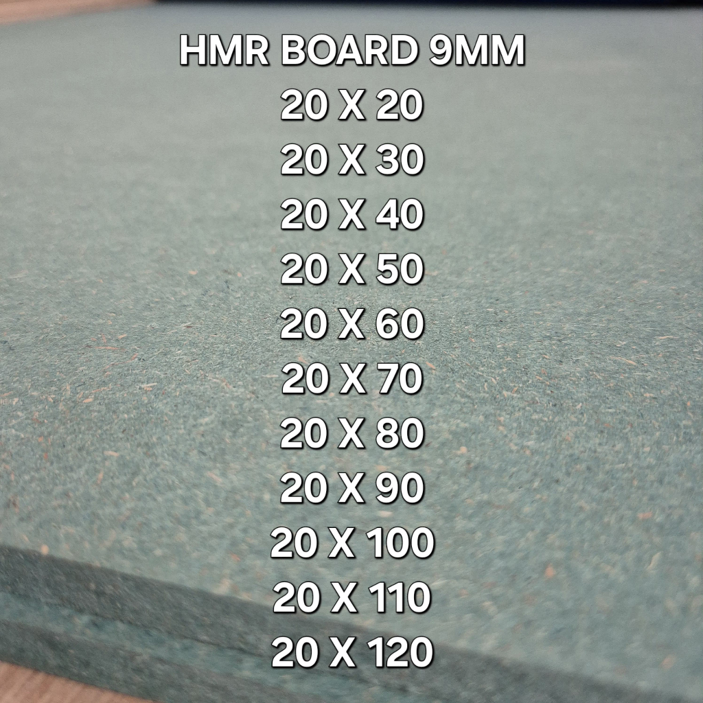 Papan MDF / HMR BOARD custom warna hijau 9mm lebar 20 cm