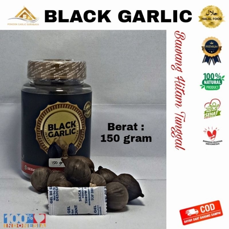 

BLACK GARLIC 150gram BAWANG HITAM TUNGGAL BLACK GARLIC PONDOK GARLIC SURABAYA / SOLO BLACK GARLIC