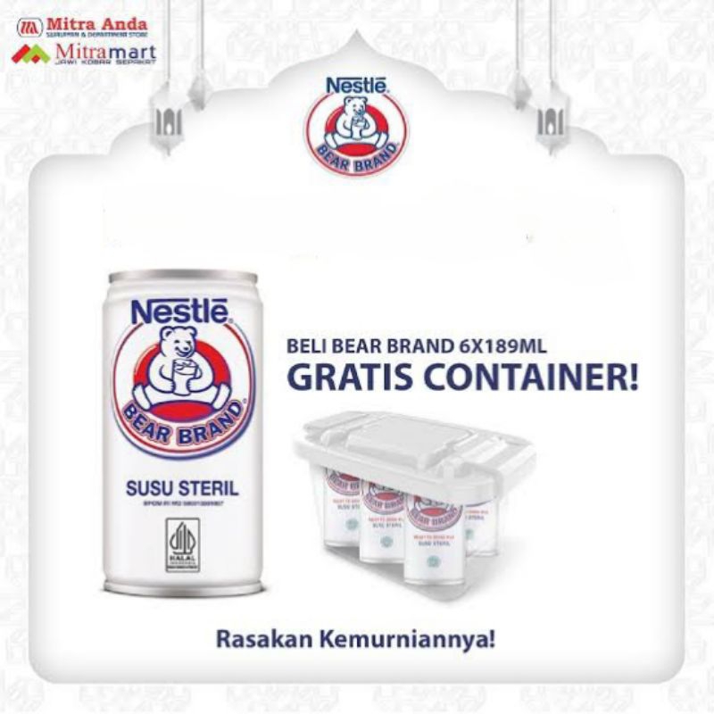 

Nestle Susu Beruang Brand Harga Untuk 1 Kaleng Susu Steril 189ml Beli 6 Free Container Box