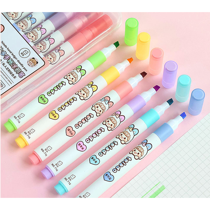 

Ay00! MM Highlighter 6 Warna Pastel Doodle Pen 1 Set 6 Pcs Buat Jurnaling Dodogirl Set Stationery