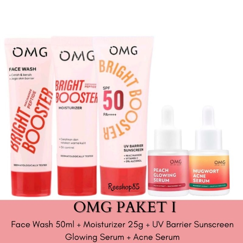 OMG Oh My Glow Bright Booster 1 Paket Lengkap Skincare OMG Mencerahkan