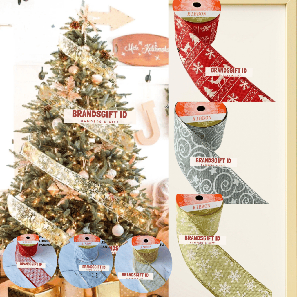 

Dekorasi Pita Glitter Jaring NATAL - RIBBON GLITTER EMBOS CHRISTMAS DEKORASI NATAL WARNA MOTIF